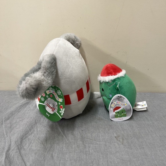 Squishmallow Holiday Ivy Dog 8” & Carol 5" Kellytoy 2022 NWT Plush Stuffed Chrty - Picture 4 of 10